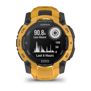 Instinct® 3 – 50 mm, Solar, Sunburst mit Sunburst/Grauem Armband – Garmin