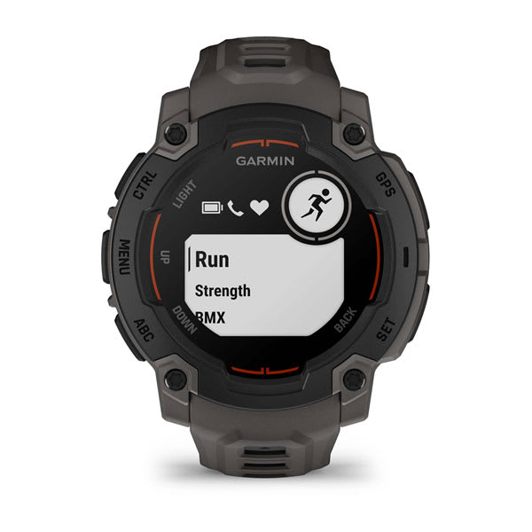 Instinct® E – 45 mm, Schwarz mit Charcoal-Armband – Garmin