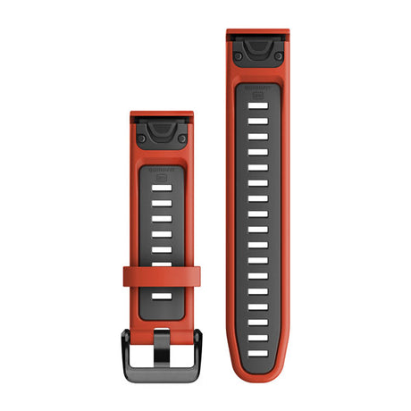 QuickFit® 20 Uhrenarmbänder, Flame Red/Graphite Silikon – Garmin