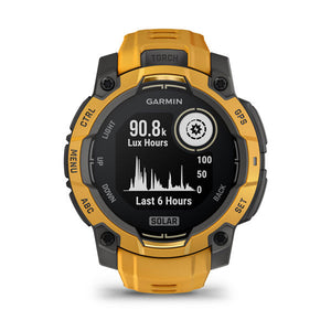 Instinct® 3 – 45 mm, Solar, Sunburst mit Sunburst/Grauem Armband – Garmin