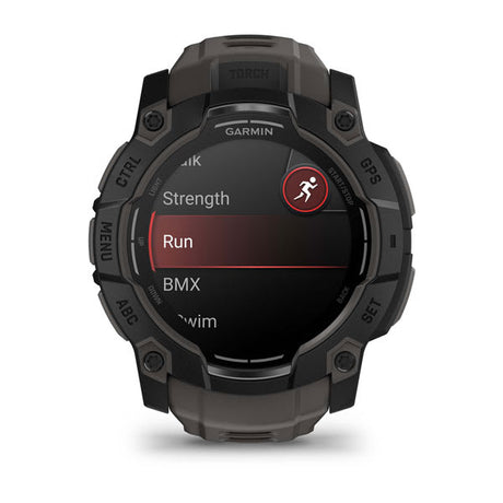Instinct® 3 – 50 mm, AMOLED, Schwarz Mit Charcoal Riemen – Garmin