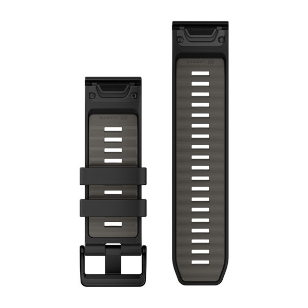 QuickFit® 26 Armbänder Schwarz/Pebble Grey Silikon – Garmin