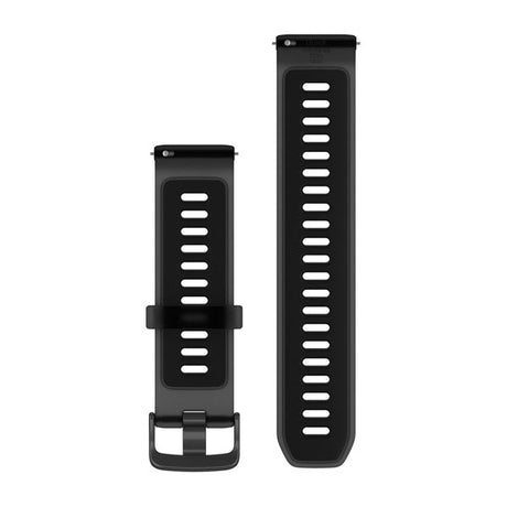 Quick Release Armbänder (22 mm), Durchscheinend Schwarz/Schwarz mit Slate-Hardware – Garmin