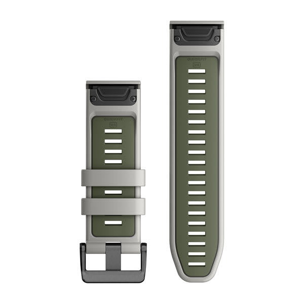 QuickFit® 26 Uhrenarmbänder, Fog Gray/Moss Silikon – Garmin