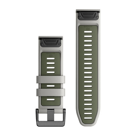 QuickFit® 26 Uhrenarmbänder, Fog Gray/Moss Silikon – Garmin