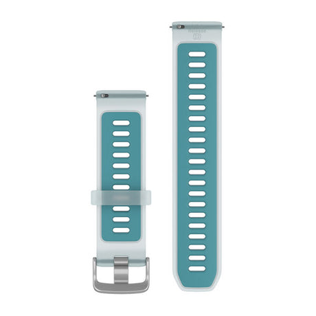 Quick Release-Armbänder (22 mm), Transparent Whitestone/Türkis mit Silber-Hardware – Garmin