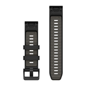 QuickFit® 22-Armbänder, Schwarz/Pebble Grey Silikon – Garmin
