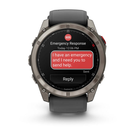 fēnix® 8 Pro – 51 mm, AMOLED, Sapphire, Titan mit Silikonarmband in Graphite/Schwarz – Garmin