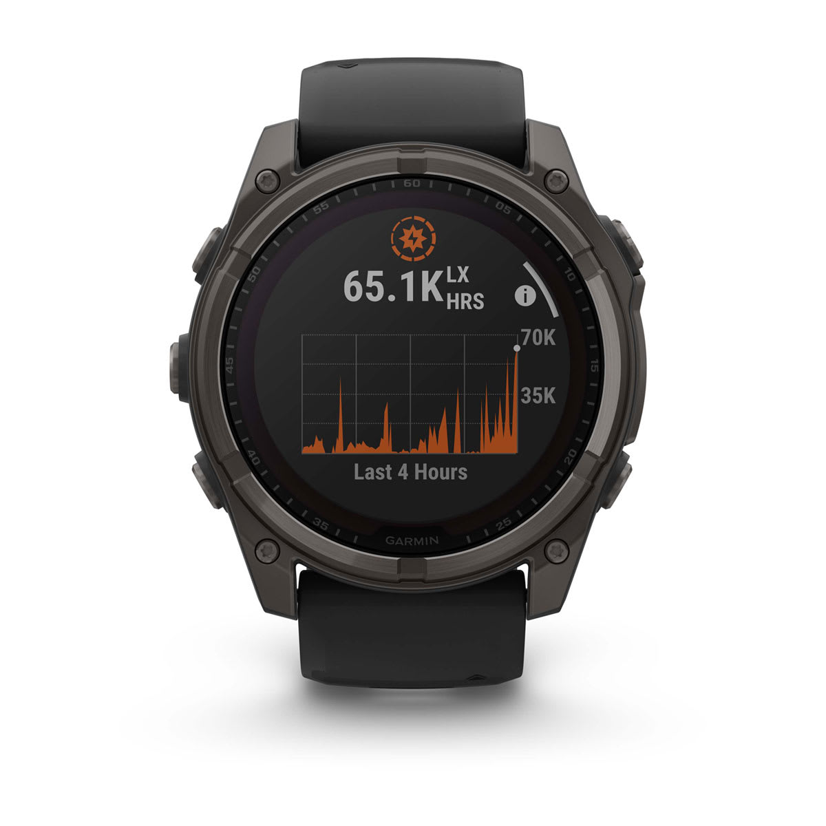 fēnix® 8 – 51 mm, Solar, Sapphire, Carbon Grey DLC-Titanium mit Schwarz/Pebble Grey Silikonarmband – Garmin