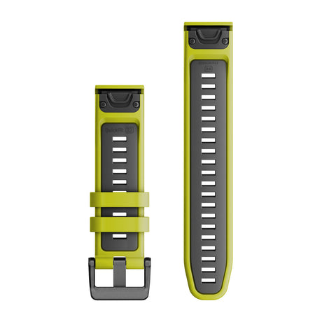 Quickfit 22 mm Uhrenarmbänder Electric Lime/Graphite Silikon – Garmin