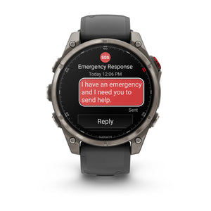 fēnix® 8 Pro – 47 mm, AMOLED, Sapphire, Titan mit Silikonarmband in Graphite/Schwarz – Garmin