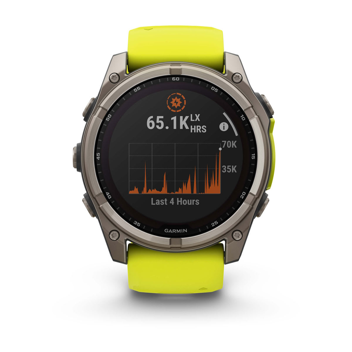 fēnix® 8 – 51 mm, Solar, Saphir, Titan mit Amp Yellow/Graphite-Silikonarmband – Garmin