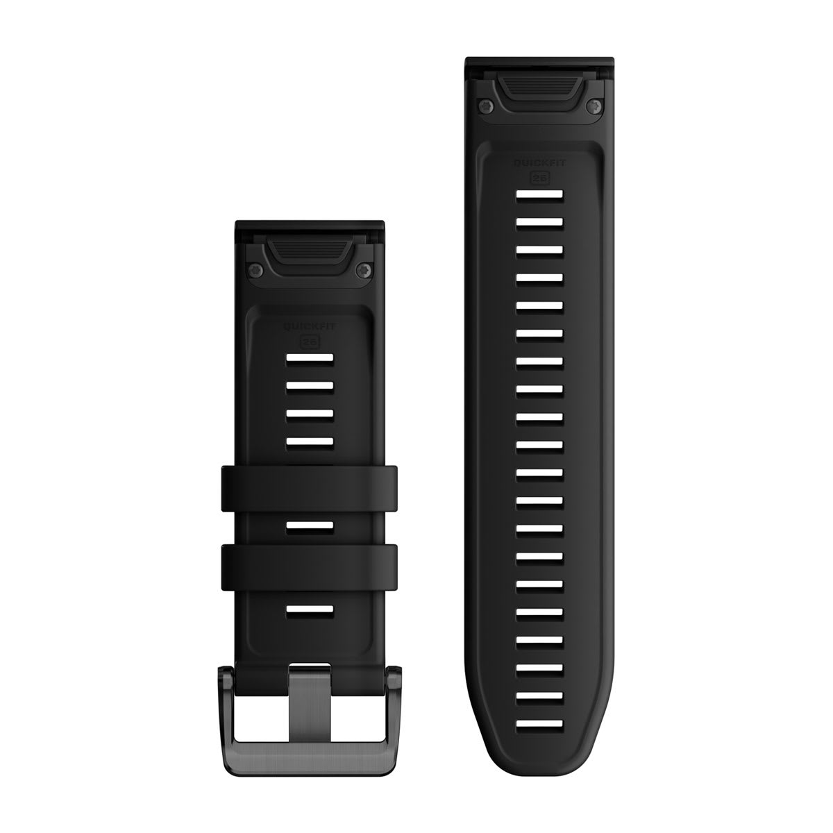 QuickFit® 26 Uhrenarmbänder, Schwarzes Silikon – Garmin