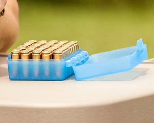 Patronenbox für Pistolenmunition Kal. 9mm – 50 Stk. Farbe: Klar Grün – MTM