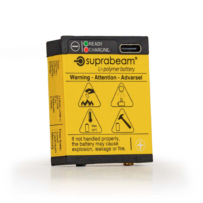 Li-Po-Akku 1'400 mAh, mit integrierter USB-C-Aufladung - Suprabeam