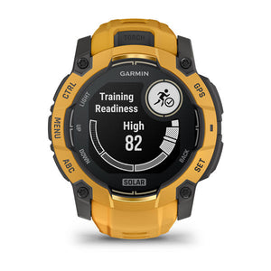 Instinct® 3 – 50 mm, Solar, Sunburst mit Sunburst/Grauem Armband – Garmin