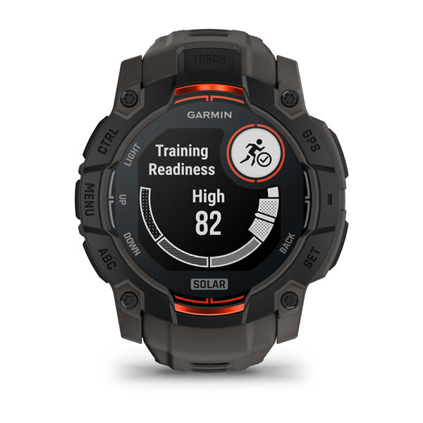 Instinct® 3 – 50 mm, Solar, Schwarz mit Charcoal-Armband – Garmin