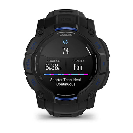 Instinct® 3 – 45 mm, AMOLED, Sort med Bolt Blue/sort rem 2