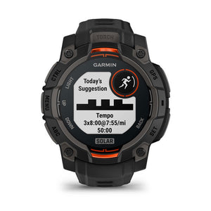 Instinct® 3 – 45 mm, Solar, Schwarz mit schwarzem Armband – Garmin