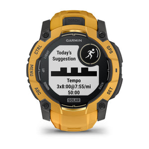 Instinct® 3 – 50 mm, Solar, Sunburst mit Sunburst/Grauem Armband – Garmin