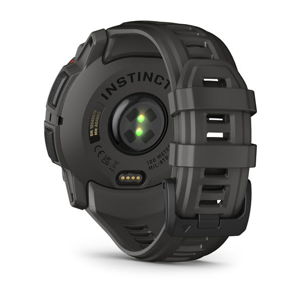 Instinct® 3 – 50 mm, Solar, Schwarz mit Charcoal-Armband – Garmin
