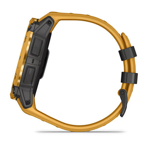 Instinct® 3 – 50 mm, Solar, Sunburst mit Sunburst/Grauem Armband – Garmin