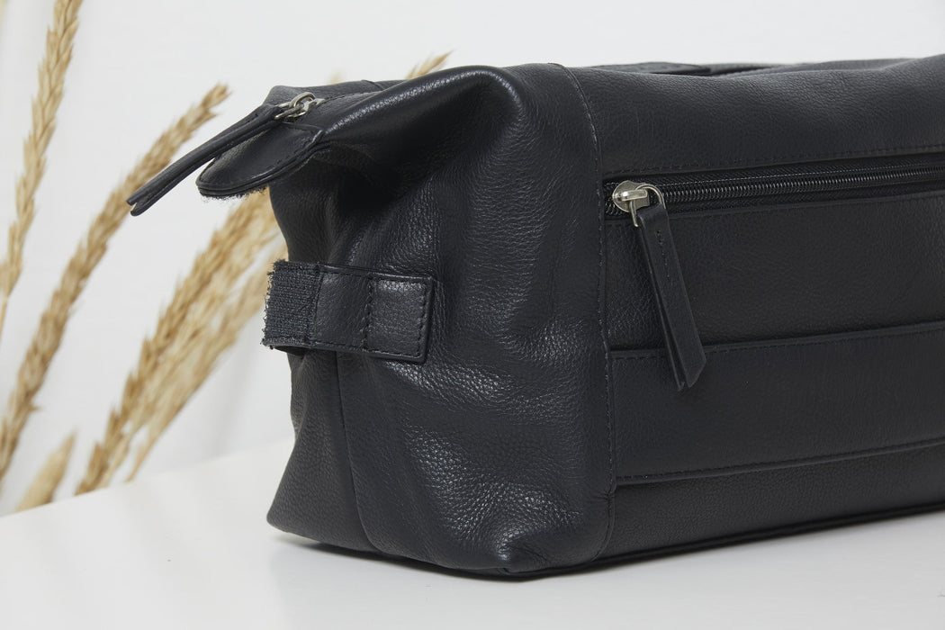 Leder Toilettasche Schwarz - Corium