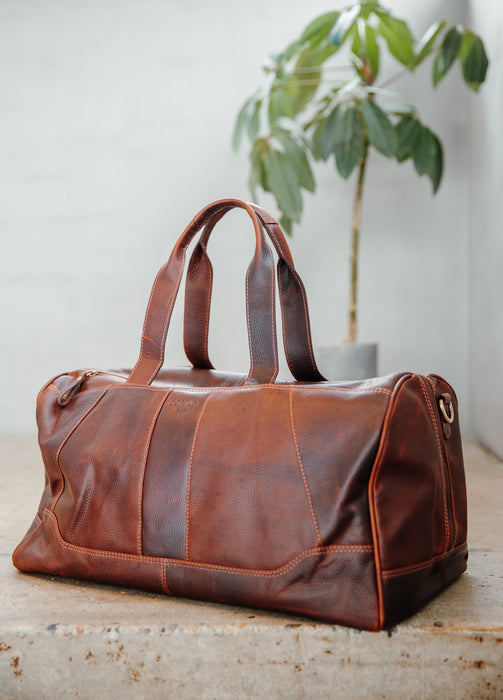 Leder-Reisetasche Dunkelbraun - Corium