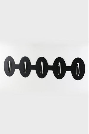 Trophäeplatte für 5 Böcke horizontal - oval / Schwarz - Torp Solution