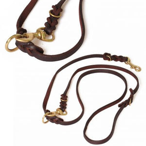 Dressur-Hundeleine, braunes Leder - PROF DOG