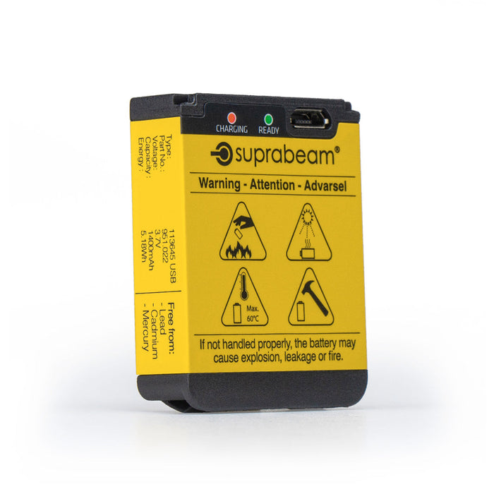 Li-Po-Akku 1'400 mAh, mit integrierter USB-Aufladung - Suprabeam