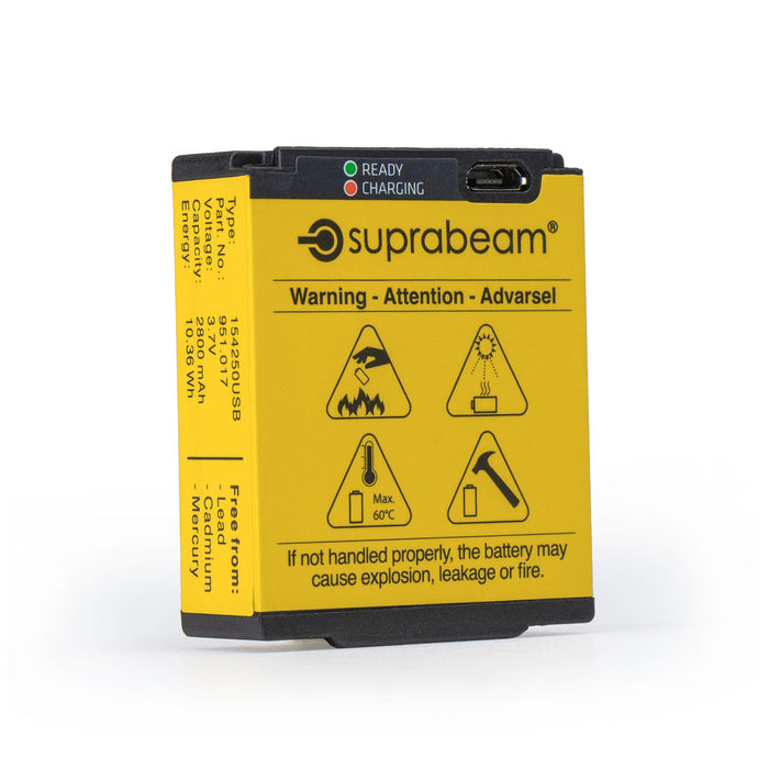 Li-Po-Akku 2.800 mAh, mit integrierter USB-Aufladung – Suprabeam